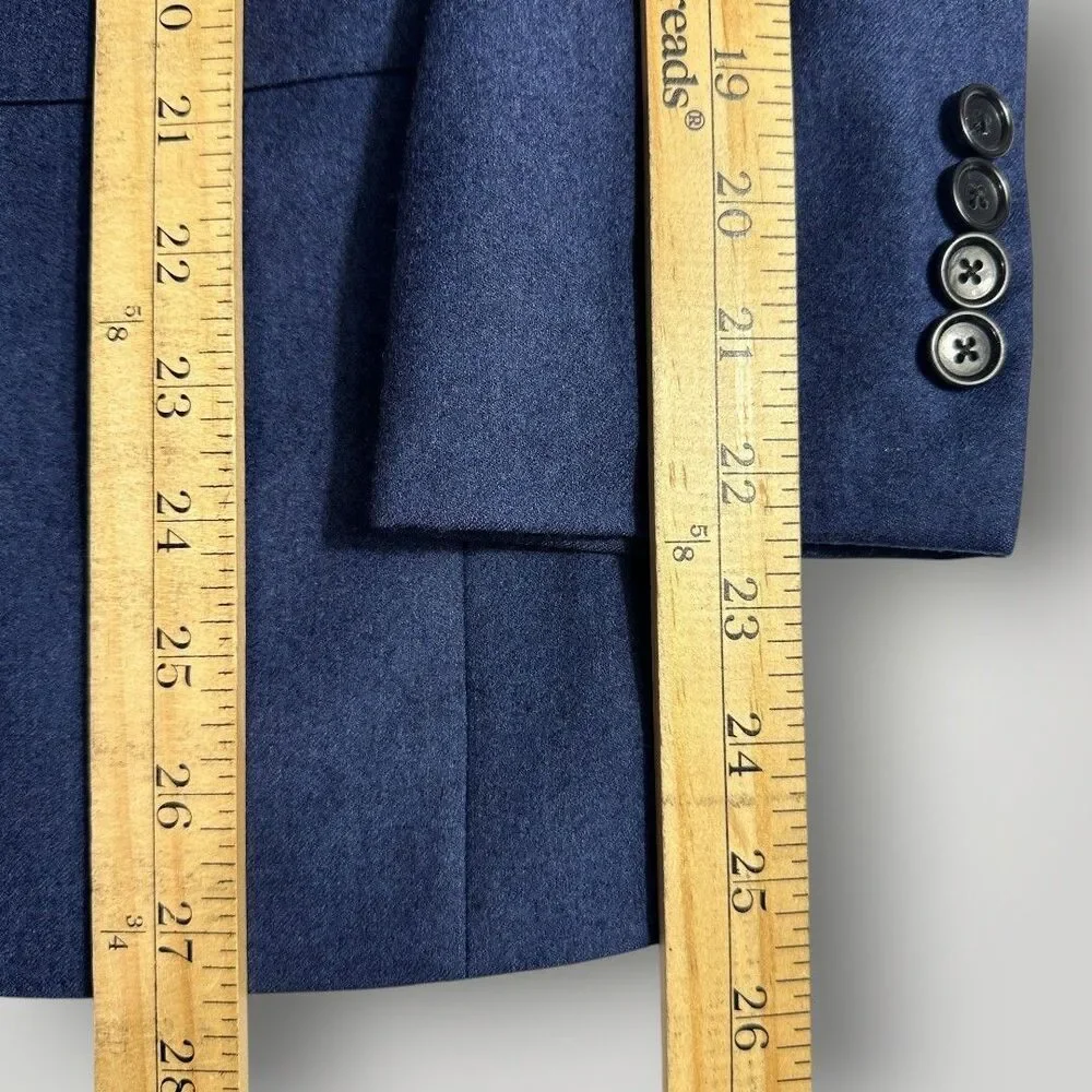 J.CREW Ludlow Navy Blazer Sport Coat 2-Button Suit Jacket 34S Italian FleeceWool